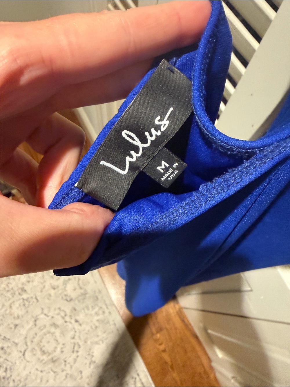 Lulu's Royal Blue Sleeveless Deep V Wide-Leg Jumpsuit - Picture 4 of 4